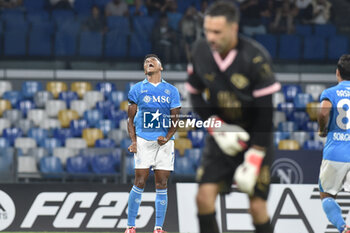 2024-09-26 - David Neres of SSC Napoli rejoices after scoring a goal of 4-0 during the Soccer Italian Cup Freccia Rossa between SSC Napoli vs Palermo FC at Diego Armando Maradona Stadium - NAPOLI VS PALERMO - ITALIAN CUP - SOCCER