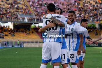 2024-09-24 - Tarik Muharemovic of US Sassuolo ccelebrates after scoring a goal with Nicholas Pierini of US Sassuolo - LECCE VS SASSUOLO - ITALIAN CUP - SOCCER