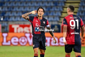 2024-09-24 - Gianluca Lapadula of Cagliari Calcio, Esultanza, Joy After scoring goal, - CAGLIARI VS CREMONESE - ITALIAN CUP - SOCCER