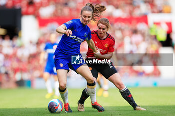 2024-05-18 - Niamh Charles (21) of Chelsea and Aoife Mannion (5) of Manchester United during the FA Women's Super League, English championship football match between Manchester United and Chelsea on 18 May 2024 at Old Trafford in Manchester, England - FOOTBALL - WOMEN'S ENGLISH CHAMP - MANCHESTER UNITED V CHELSEA - ENGLISH FA WOMEN'S SUPER LEAGUE - SOCCER