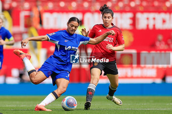 2024-05-18 - Jess Carter (7) of Chelsea and Lucia Garcia (17) of Manchester United during the FA Women's Super League, English championship football match between Manchester United and Chelsea on 18 May 2024 at Old Trafford in Manchester, England - FOOTBALL - WOMEN'S ENGLISH CHAMP - MANCHESTER UNITED V CHELSEA - ENGLISH FA WOMEN'S SUPER LEAGUE - SOCCER