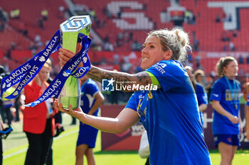 2024-05-18 - Millie Bright (4) of Chelsea celebrates the championship title after the FA Women's Super League, English championship football match between Manchester United and Chelsea on 18 May 2024 at Old Trafford in Manchester, England - FOOTBALL - WOMEN'S ENGLISH CHAMP - MANCHESTER UNITED V CHELSEA - ENGLISH FA WOMEN'S SUPER LEAGUE - SOCCER