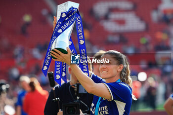 2024-05-18 - Maren Mjelde (18) of Chelsea celebrates the championship title after the FA Women's Super League, English championship football match between Manchester United and Chelsea on 18 May 2024 at Old Trafford in Manchester, England - FOOTBALL - WOMEN'S ENGLISH CHAMP - MANCHESTER UNITED V CHELSEA - ENGLISH FA WOMEN'S SUPER LEAGUE - SOCCER