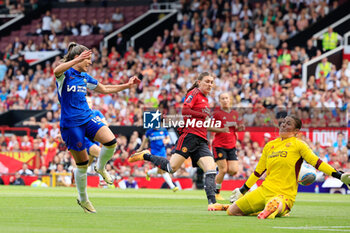 2024-05-18 - Johanna Rytting Kaneryd (19) of Chelsea scores a goal 0-2 during the FA Women's Super League, English championship football match between Manchester United and Chelsea on 18 May 2024 at Old Trafford in Manchester, England - FOOTBALL - WOMEN'S ENGLISH CHAMP - MANCHESTER UNITED V CHELSEA - ENGLISH FA WOMEN'S SUPER LEAGUE - SOCCER