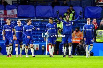 2024-01-23 - Axel Disasi (2) of Chelsea scores a goal and celebrates 3-0 during the English League Cup, EFL Cup, semi final second leg football match between Chelsea and Middlesbrough on 23 January 2024 at Stamford Bridge in London, England - FOOTBALL - ENGLISH LEAGUE CUP - CHELSEA V MIDDLESBROUGH - ENGLISH LEAGUE CUP - SOCCER