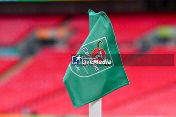 2024-02-25 - General view inside Wembley Stadium with the Carabao Cup corner flag ahead of the English League Cup, EFL Cup, Carabao Cup, Final football match between Chelsea and Liverpool on 25 February 2024 at Wembley Stadium in London, England - FOOTBALL - ENGLISH LEAGUE CUP - FINAL - CHELSEA V LIVERPOOL - ENGLISH LEAGUE CUP - SOCCER