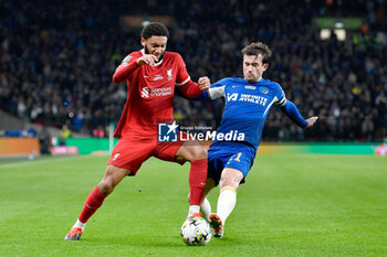 2024-02-25 - Joe Gomez (2) of Liverpool and Ben Chilwell (21) of Chelsea during the English League Cup, EFL Cup, Carabao Cup, Final football match between Chelsea and Liverpool on 25 February 2024 at Wembley Stadium in London, England - FOOTBALL - ENGLISH LEAGUE CUP - FINAL - CHELSEA V LIVERPOOL - ENGLISH LEAGUE CUP - SOCCER