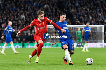 2024-02-25 - Harvey Elliott (19) of Liverpool and Enzo Fernandez (8) of Chelsea during the English League Cup, EFL Cup, Carabao Cup, Final football match between Chelsea and Liverpool on 25 February 2024 at Wembley Stadium in London, England - FOOTBALL - ENGLISH LEAGUE CUP - FINAL - CHELSEA V LIVERPOOL - ENGLISH LEAGUE CUP - SOCCER