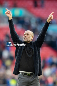 2024-04-20 - Manchester City manager Pep Guardiola celebrates after the English Cup, FA Cup, semi-final football match between Manchester City and Chelsea on 20 April 2024 at Wembley Stadium in London, England - FOOTBALL - ENGLISH CUP - MANCHESTER CITY V CHELSEA - ENGLISH LEAGUE CUP - SOCCER