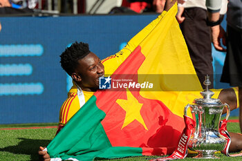 2024-05-25 - Andre Onana (24) of Manchester United celebrates after the 1-2 victory during the English FA Cup, Final football match between Manchester City and Manchester United on 25 May 2024 at Wembley Stadium in London, England - FOOTBALL - ENGLISH CUP - FINAL - MANCHESTER CITY V MANCHESTER UNITED - ENGLISH LEAGUE CUP - SOCCER