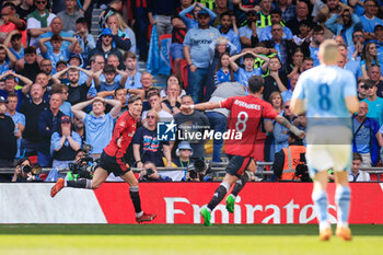 2024-05-25 - Alejandro Garnacho (17) of Manchester United celebrates his goal 0-1 during the English FA Cup, Final football match between Manchester City and Manchester United on 25 May 2024 at Wembley Stadium in London, England - FOOTBALL - ENGLISH CUP - FINAL - MANCHESTER CITY V MANCHESTER UNITED - ENGLISH LEAGUE CUP - SOCCER