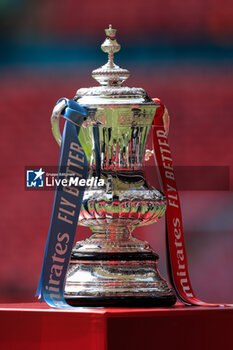 2024-05-25 - The FA Cup trophy on display ahead of the English FA Cup, Final football match between Manchester City and Manchester United on 25 May 2024 at Wembley Stadium in London, England - FOOTBALL - ENGLISH CUP - FINAL - MANCHESTER CITY V MANCHESTER UNITED - ENGLISH LEAGUE CUP - SOCCER