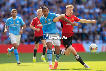 2024-05-25 - Manuel Akanji (25) of Manchester City and Rasmus Hojlund (11) of Manchester United during the English FA Cup, Final football match between Manchester City and Manchester United on 25 May 2024 at Wembley Stadium in London, England - FOOTBALL - ENGLISH CUP - FINAL - MANCHESTER CITY V MANCHESTER UNITED - ENGLISH LEAGUE CUP - SOCCER