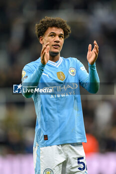 2024-01-13 - Oscar Bobb of Manchester City celebrates at full time during the English championship Premier League football match between Newcastle United and Manchester City on 13 January 2024 at St. James' Park in Newcastle, England - FOOTBALL - ENGLISH CHAMP - NEWCASTLE V MANCHESTER CITY - ENGLISH PREMIER LEAGUE - SOCCER