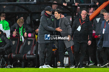 2024-01-21 - Liverpool manager Jurgen Klopp hugs AFC Bournemouth manager Andoni Iraola at full time during the English championship Premier League football match between Bournemouth and Liverpool on 21 January 2024 at the Vitality Stadium in Bournemouth, England - FOOTBALL - ENGLISH CHAMP - BOURNEMOUTH V LIVERPOOL - ENGLISH PREMIER LEAGUE - SOCCER