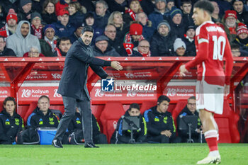 2024-01-30 - Mikel Arteta manager of Arsenal during the English championship Premier League football match between Nottingham Forest and Arsenal on 30 January 2024 at the City Ground in Nottingham, England - FOOTBALL - ENGLISH CHAMP - NOTTINGHAM V ARSENAL - ENGLISH PREMIER LEAGUE - SOCCER
