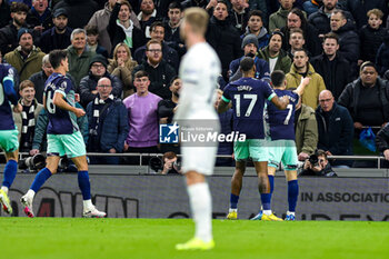 2024-02-01 - Neal Maupay (7) of Brentford scores a goal and celebrates 0-1 during the English championship Premier League football match between Tottenham Hotspur and Brentford on 31 January 2024 at Tottenham Hotspur Stadium in London, England - FOOTBALL - ENGLISH CHAMP - TOTTENHAM V BRENTFORD - ENGLISH PREMIER LEAGUE - SOCCER