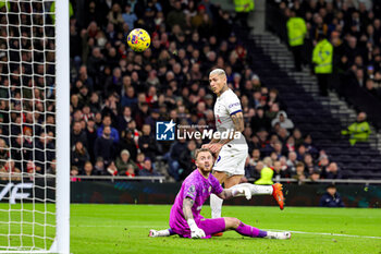 2024-02-01 - Richarlison (9) of Tottenham Hotspur scores a goal which is disallowed during the English championship Premier League football match between Tottenham Hotspur and Brentford on 31 January 2024 at Tottenham Hotspur Stadium in London, England - FOOTBALL - ENGLISH CHAMP - TOTTENHAM V BRENTFORD - ENGLISH PREMIER LEAGUE - SOCCER