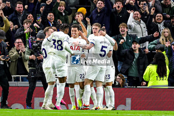 2024-02-01 - Brennan Johnson (22) of Tottenham Hotspur scores a goal and celebrates 2-1 during the English championship Premier League football match between Tottenham Hotspur and Brentford on 31 January 2024 at Tottenham Hotspur Stadium in London, England - FOOTBALL - ENGLISH CHAMP - TOTTENHAM V BRENTFORD - ENGLISH PREMIER LEAGUE - SOCCER