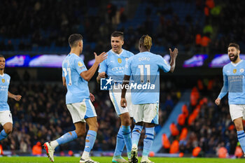 2024-01-31 - Manchester City midfielder Rodri (16) scores a goal and celebrates 3-0 during the English championship Premier League football match between Manchester City and Burnley on 31 January 2024 at the Etihad Stadium in Manchester, England - FOOTBALL - ENGLISH CHAMP - MANCHESTER CITY V BURNLEY - ENGLISH PREMIER LEAGUE - SOCCER