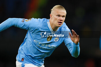 2024-01-31 - Manchester City forward Erling Haaland (9) during the English championship Premier League football match between Manchester City and Burnley on 31 January 2024 at the Etihad Stadium in Manchester, England - FOOTBALL - ENGLISH CHAMP - MANCHESTER CITY V BURNLEY - ENGLISH PREMIER LEAGUE - SOCCER