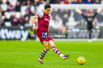 2024-02-12 - Nayef Aguerd (27) of West Ham during the English championship Premier League football match between West Ham United and Arsenal on 11 February 2024 at the London Stadium in London, England - FOOTBALL - ENGLISH CHAMP - WEST HAM V ARSENAL - ENGLISH PREMIER LEAGUE - SOCCER