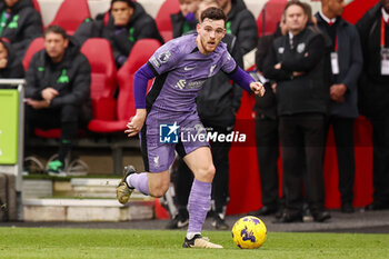 2024-02-17 - Andrew Robertson of Liverpool during the English championship Premier League football match between Brentford and Liverpool on 17 February 2024 at Gtech Community Stadium in Brentford, England - FOOTBALL - ENGLISH CHAMP - BRENTFORD V LIVERPOOL - ENGLISH PREMIER LEAGUE - SOCCER