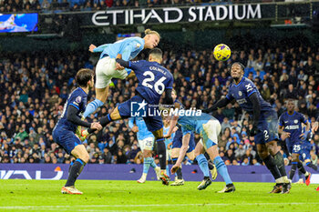 2024-02-18 - Erling Haaland (9) of Manchester City during the English championship Premier League football match between Manchester City and Chelsea on 17 February 2024 at the Etihad Stadium in Manchester, England - FOOTBALL - ENGLISH CHAMP - MANCHESTER CITY V CHELSEA - ENGLISH PREMIER LEAGUE - SOCCER