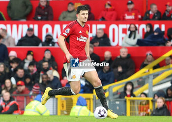 2024-02-24 - Manchester United defender Harry Maguire during the English championship Premier League football match between Manchester United and Fulham on 24 February 2024 at Old Trafford in Manchester, England - FOOTBALL - ENGLISH CHAMP - MANCHESTER UNITED V FULHAM - ENGLISH PREMIER LEAGUE - SOCCER