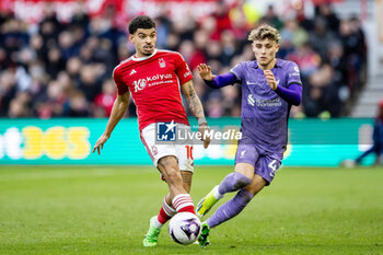 2024-03-02 - Nottingham Forest midfielder Morgan Gibbs-White (10) and Bobby Clark of Liverpool during the English championship Premier League football match between Nottingham Forest and Liverpool on 2 March 2024 at the City Ground in Nottingham, England - FOOTBALL - ENGLISH CHAMP - NOTTINGHAM FOREST V LIVERPOOL - ENGLISH PREMIER LEAGUE - SOCCER