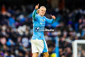 2024-03-04 - Erling Haaland (9) of Manchester City during the English championship Premier League football match between Manchester City and Manchester United on 3 March 2024 at the Etihad Stadium in Manchester, England - FOOTBALL - ENGLISH CHAMP - MANCHESTER CITY V MANCHESTER UNITED - ENGLISH PREMIER LEAGUE - SOCCER
