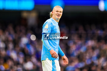 2024-03-04 - Erling Haaland (9) of Manchester City during the English championship Premier League football match between Manchester City and Manchester United on 3 March 2024 at the Etihad Stadium in Manchester, England - FOOTBALL - ENGLISH CHAMP - MANCHESTER CITY V MANCHESTER UNITED - ENGLISH PREMIER LEAGUE - SOCCER