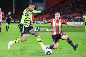 2024-03-04 - Gabriel Jesus of Arsenal and Ben Osborn (23) of Sheffield United during the English championship Premier League football match between Sheffield United and Arsenal on 4 March 2024 at Bramall Lane in Sheffield, England - FOOTBALL - ENGLISH CHAMP - SHEFFIELD V ARSENAL - ENGLISH PREMIER LEAGUE - SOCCER