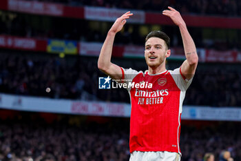 2024-03-10 - Declan Rice (41) of Arsenal scores a goal and celebrates 1-0 during the English championship Premier League football match between Arsenal and Brentford on 9 March 2024 at the Emirates Stadium in London, England - FOOTBALL - ENGLISH CHAMP - ARSENAL V BRENTFORD - ENGLISH PREMIER LEAGUE - SOCCER