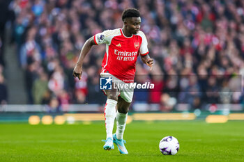 2024-03-10 - Bukayo Saka (7) of Arsenal during the English championship Premier League football match between Arsenal and Brentford on 9 March 2024 at the Emirates Stadium in London, England - FOOTBALL - ENGLISH CHAMP - ARSENAL V BRENTFORD - ENGLISH PREMIER LEAGUE - SOCCER