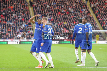 2024-04-07 - Noni Madueke (11) of Chelsea celebrates his goal and celebrates 1-2 during the English championship Premier League football match between Sheffield United and Chelsea on 7 April 2024 at Bramall Lane in Sheffield, England - FOOTBALL - ENGLISH CHAMP - SHEFFIELD UNITED V CHELSEA - ENGLISH PREMIER LEAGUE - SOCCER