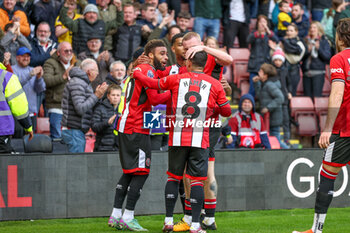 2024-04-07 - Jayden Bogle (20) of Sheffield United scores a goal and celebrates 1-1 during the English championship Premier League football match between Sheffield United and Chelsea on 7 April 2024 at Bramall Lane in Sheffield, England - FOOTBALL - ENGLISH CHAMP - SHEFFIELD UNITED V CHELSEA - ENGLISH PREMIER LEAGUE - SOCCER