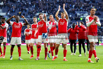 2024-04-29 - Arsenal players celebrate at full time during the English championship Premier League football match between Tottenham Hotspur and Arsenal on 28 April 2024 at Tottenham Hotspur Stadium in London, England - FOOTBALL - ENGLISH CHAMP - TOTTENHAM V ARSENAL - ENGLISH PREMIER LEAGUE - SOCCER
