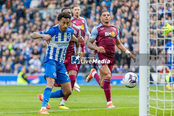 2024-05-05 - Brighton & Hove Albion FC forward Joao Pedro (9) scores a goal 1-0 during the English championship Premier League football match between Brighton and Hove Albion and Aston Villa on 5 May 2024 at the American Express Stadium in Brighton and Hove, England - FOOTBALL - ENGLISH CHAMP - BRIGHTON V ASTON VILLA - ENGLISH PREMIER LEAGUE - SOCCER