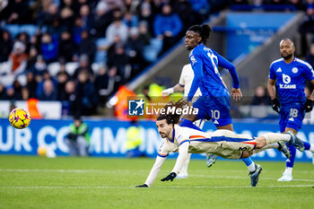 2024-11-23 - Chelsea defender Marc Cucurella and Stephy Mavididi of Leicester during the English championship Premier League football match between Leicester City and Chelsea on 23 November 2024 at the King Power Stadium in Leicester, England - FOOTBALL - ENGLISH CHAMP - LEICESTER V CHELSEA - ENGLISH PREMIER LEAGUE - SOCCER