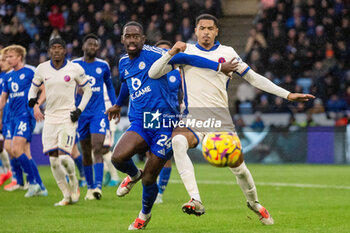 2024-11-23 - Leicester City midfielder Boubakary Soumare (24) battles for possession with Chelsea defender Levi Colwill (6) during the English championship Premier League football match between Leicester City and Chelsea on 23 November 2024 at the King Power Stadium in Leicester, England - FOOTBALL - ENGLISH CHAMP - LEICESTER V CHELSEA - ENGLISH PREMIER LEAGUE - SOCCER