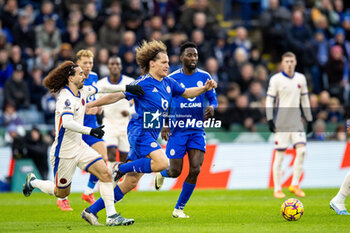 2024-11-23 - Leicester City defender Wout Faes (3) battles for possession with Chelsea defender Marc Cucurella (3) during the English championship Premier League football match between Leicester City and Chelsea on 23 November 2024 at the King Power Stadium in Leicester, England - FOOTBALL - ENGLISH CHAMP - LEICESTER V CHELSEA - ENGLISH PREMIER LEAGUE - SOCCER