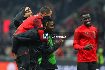 2024-02-15 - Rafael Leao of AC Milan celebrates the victory at the end of the match during UEFA Europa League 2023/24 Play-Off - 1st  leg football match between AC Milan and Rennes Stade Rennais FC at San Siro Stadium, Milan, Italy on February 15, 2024 - AC MILAN VS RENNAIS FC - UEFA EUROPA LEAGUE - SOCCER