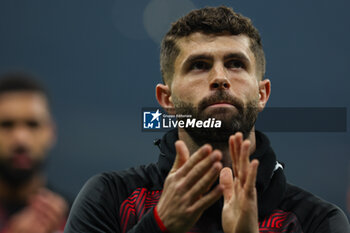 2024-02-15 - Christian Pulisic of AC Milan looks on during UEFA Europa League 2023/24 Play-Off - 1st  leg football match between AC Milan and Rennes Stade Rennais FC at San Siro Stadium, Milan, Italy on February 15, 2024 - AC MILAN VS RENNAIS FC - UEFA EUROPA LEAGUE - SOCCER