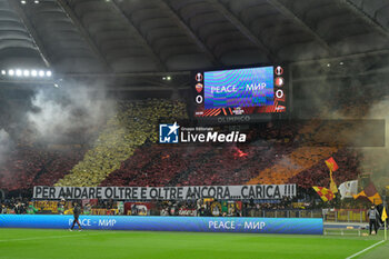 2024-02-22 - AS Roma supporters during the UEFA Europa League 2023-2024 football match between AS Roma and Feyenoord at the Olympic Stadium in Rome on February 22, 2024. - AS ROMA VS FEYENOORD - UEFA EUROPA LEAGUE - SOCCER