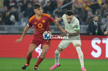 2024-02-22 - Paulo Dybala (AS Roma); Quilindschy Hartman (Feyenoord); during the UEFA Europa League 2023-2024 football match between AS Roma and Feyenoord at the Olympic Stadium in Rome on February 22, 2024. - AS ROMA VS FEYENOORD - UEFA EUROPA LEAGUE - SOCCER
