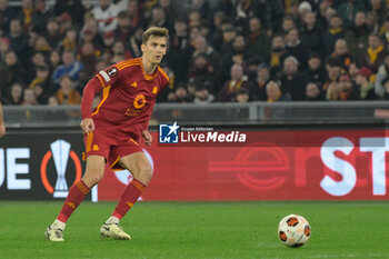 2024-02-22 - Diego Llorente (AS Roma);  during the UEFA Europa League 2023-2024 football match between AS Roma and Feyenoord at the Olympic Stadium in Rome on February 22, 2024. - AS ROMA VS FEYENOORD - UEFA EUROPA LEAGUE - SOCCER