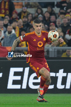 2024-02-22 - Gianluca Mancini (AS Roma);  during the UEFA Europa League 2023-2024 football match between AS Roma and Feyenoord at the Olympic Stadium in Rome on February 22, 2024. - AS ROMA VS FEYENOORD - UEFA EUROPA LEAGUE - SOCCER