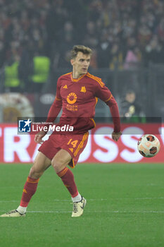 2024-02-22 - Diego Llorente (AS Roma);  during the UEFA Europa League 2023-2024 football match between AS Roma and Feyenoord at the Olympic Stadium in Rome on February 22, 2024. - AS ROMA VS FEYENOORD - UEFA EUROPA LEAGUE - SOCCER