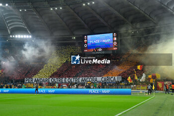 2024-02-22 - Curva Sud AS Roma supporters during the UEFA Europa League 2023-2024 football match between AS Roma and Feyenoord at the Olympic Stadium in Rome on February 22, 2024. - AS ROMA VS FEYENOORD - UEFA EUROPA LEAGUE - SOCCER